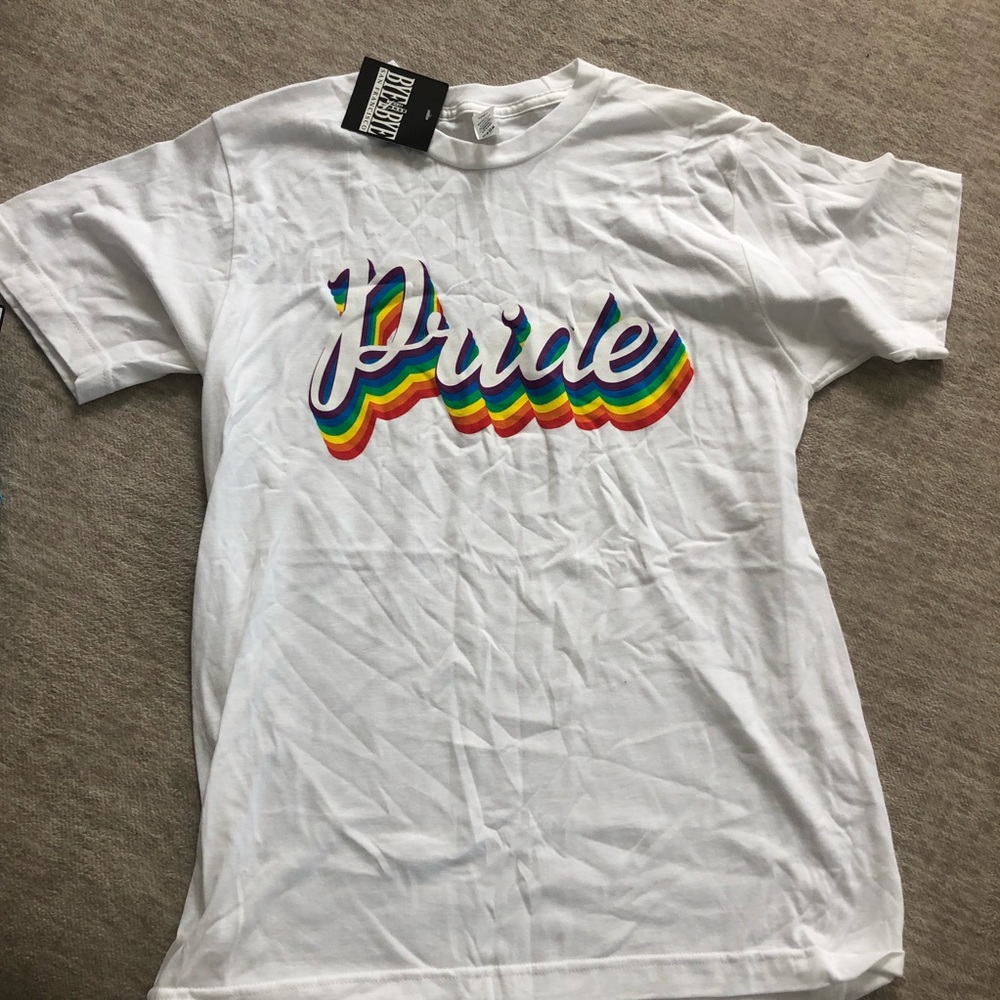 Pride Rainbow Graphic Tees- White